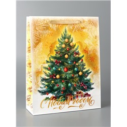 Пакет подарочный новогодний ламинированный «С Новым годом», L 31×40×11.5 см