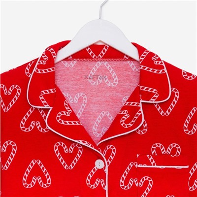 Пижама новогодняя женская (рубашка, брюки) KAFTAN Love, размер 40-42