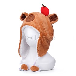 Шапка карнавальная "Капибара" с вишенкой 29*32см.