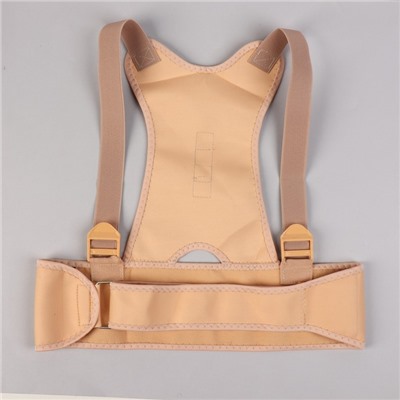 Массажёр - фиксатор для осанки и поясницы, на фастексах, размер L-XL, бежевый