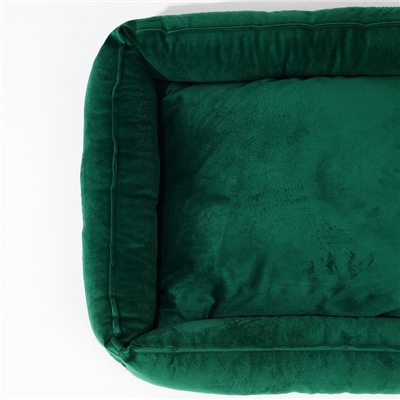 Лежанка для кошек и собак велюровая Pet Lab, 55×50×15 см, изумрудная