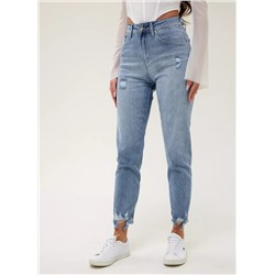 Женские джинсы МОМ с потертостями CRACPOT