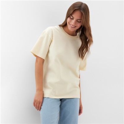 Футболка женская KAFTAN: Basic line, цвет молочный, размер 40-42