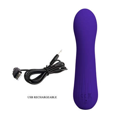 Фиолетовый изогнутый вибратор Faun - 15 см.