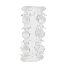 Прозрачная насадка на пенис с шипами и бугорками JELLY JOY LUST CLUSTER CLEAR