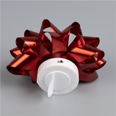 Светодиодная игрушка «Бант-звезда» 10 см, от батареек LR44×3, свечение мульти, красная