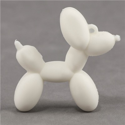 Алмазная мозаика на брелоке "Собачка" серебро