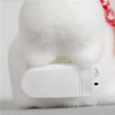 Светодиодная фигура «Медведица с медвежонком» 20×17×9 см, флок, батарейки CR2032×2 (не в комплекте), свечение тёплое белое