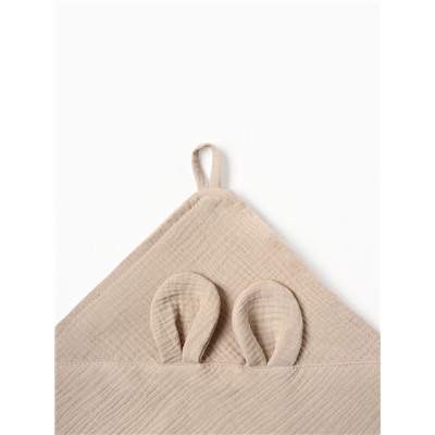 Полотенце - уголок муслиновое «Крошка Я», 75×75 см, хлопок 100%, бежевое