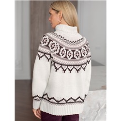 Свитер фактурной вязки из хлопка с акрилом