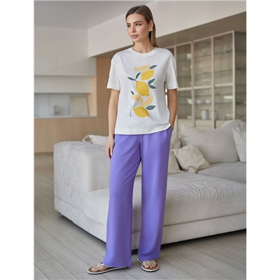 Прямые брюки из тонкого премиального футера с эластаном