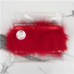 Тесьма с перьями марабу, 8-10 см, 5±0.5 м, красная