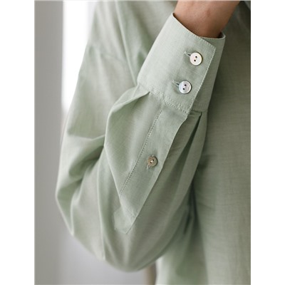 Блузка свободная с карманом из 100% хлопка