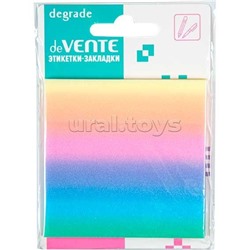 Самоклеящиеся этикетки-закладки "Degrade" пластиковые прозрачные, 76x76 мм, радужные