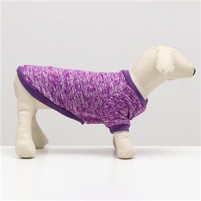 Свитер для животных меланжевый, размер S, ДС 20, ОШ 23, ОГ 25 см, фиолетовый