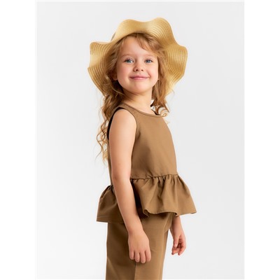 Блузка для девочки, MINAKU, бежевая, рост 134 см