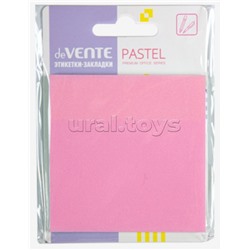 Самоклеящиеся этикетки-закладки "Pastel" пластиковые прозрачные, 76x76 мм, розовые