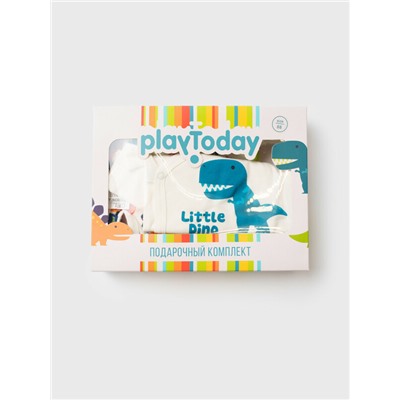 Комплект детский трикотажный для мальчиков: боди, комбинезон, нагрудник, чепчик