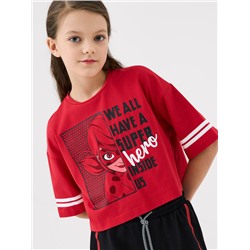 Фуфайка трикотажная для девочек (футболка)