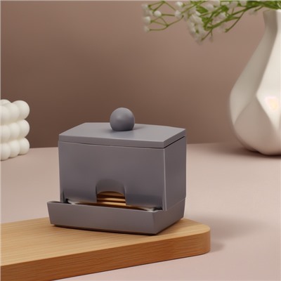 Органайзер для ватных палочек, с крышкой, 9×6.5×7.5 см, МИКС