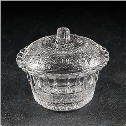 Сахарница Paşabahçe Konya, d=12 см, с крышкой, стекло, прозрачная