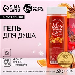 Гель для душа «Волшебных моментов!», 250 мл, аромат пряного глинтвейна, Чистое счастье