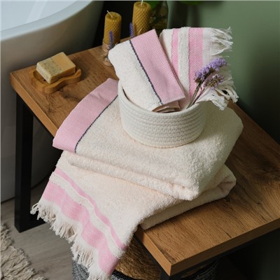 Полотенце махровое Love Life «Бриз» 50×80 см, розовый, 100% хл, 500 г/м²