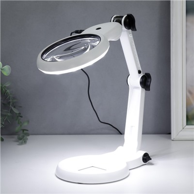 Лампа-лупа для творчества LEDx18 от 3ААА, USB белый 24.5×22 см