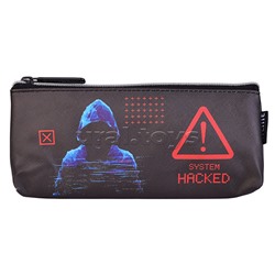 Пенал "Label. Hacker" 21x8x3,5 см, треугольный для 45 предметов, на молнии, искусственная кожа до -40C с антивандальной фактурой, с подкладом