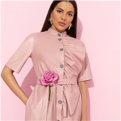 Платье из экокожи, Счастье свободы (peach, с поясом)