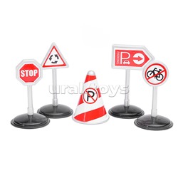 Набор машин "Контейнеровойз" с машинками и дорожными знаками, в коробке