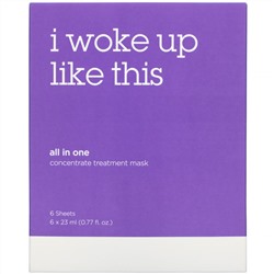I Woke Up Like This, все в одном, концентрированная лечебная косметическая маска, 6 шт., по 23 мл (0,77 жидк. унций) каждая