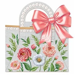 Сумочка "с вышивкой" с атласной лентой