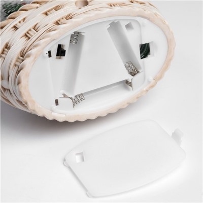 Фигура светодиодная «Снежная корзинка», 20.3×15×9 см, музыка, батарейки ААх3 (не в комплекте), USB, свечение тёплое белое