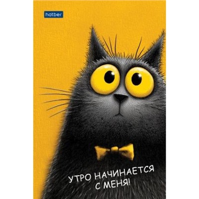 Блокнот А6  40л клетка на склейке "Пушистый философ" (093611) Хатбер
