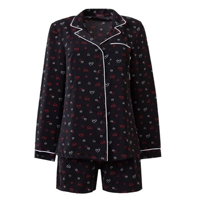 Пижама женская (рубашка, шорты) MINAKU: Light touch, размер 42, чёрная