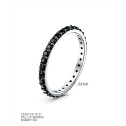 Кольцо из серебра с фианитами родированное 111-10-76-20р