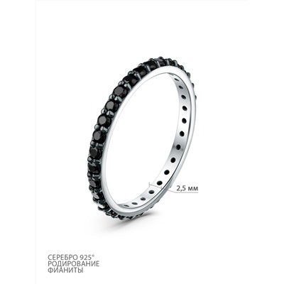 Кольцо из серебра с фианитами родированное 111-10-76-20р