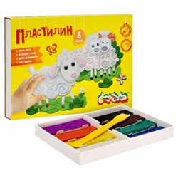 Пластилин   8цв 120 гр.  ПКМ08 Каляка-Маляка