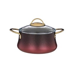 Кастрюля 2,4л AGNESS с антиприг. покрытием GRANITE, серия VULCANO, 20*10см PFOA FREE