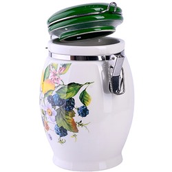 60146 Банка для сыпучих 900 мл Лесные ягоды с лимонами дол/жел LR (х24)