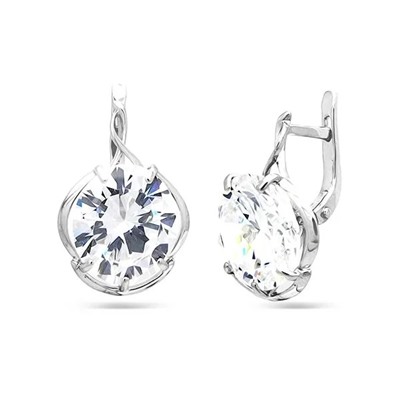 Серьги из серебра куб.циркон., С976