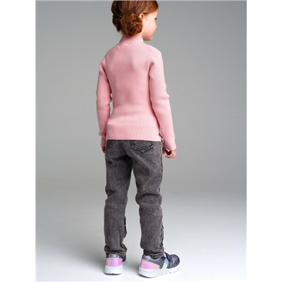 Брюки текстильные джинсовые утепленные флисом для девочек