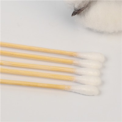 Ватные палочки для детей, пакет 300 шт., наконечник - классика, хлопок/бамбук(стик) Крошка Я