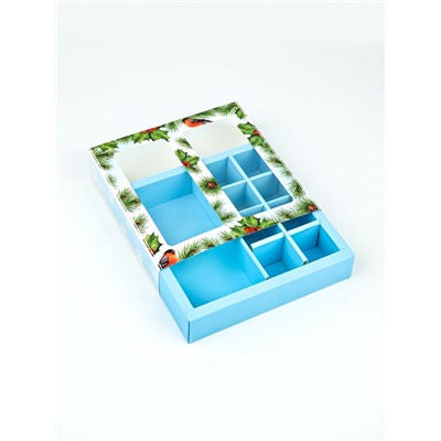 Коробка под 8 конфет и шоколад, с окном «Чудеса случаются», 17.7×17.8×3.8 см