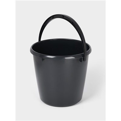 Ведро хозяйственное, 10 л, d=29 см, h=28 см, пластик, чёрное