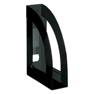 Лоток для бумаг вертикальный  70 мм Респект тонированный черный ЛТВ-30858 Стамм