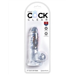 Прозрачный фаллоимитатор King Cock Clear 5  Cock with Balls - 15,2 см.