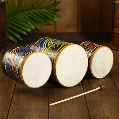 Сувенирный музыкальный инструмент «Барабаны тройные», 33×17×11 см, МИКС