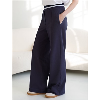 Брюки прямые со стрелками из премиального футера двухнитки с эластаном